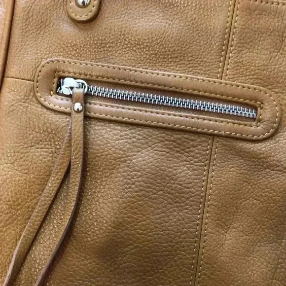 Junior Drake brown leather hobo bag with double straps - Picture 3 of 11